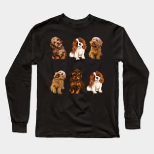 Cavapoo Cavoodle puppy pattern -puppies galore ii ! cute cavalier king charles spaniel Long Sleeve T-Shirt